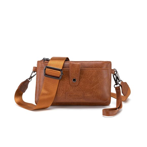 Vintage Leather Camera Crossbody Bag, Stylish Two Layer Shoulder o_o - Picture 1 of 6